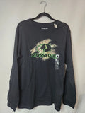 Mossy Oak Men's Large L Black Long Sleeve Tee Shirt Graphic Logo on Front