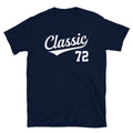 Baseball Jersey Style Birthday Classic Age 72 Short-Sleeve Unisex T-Shirt
