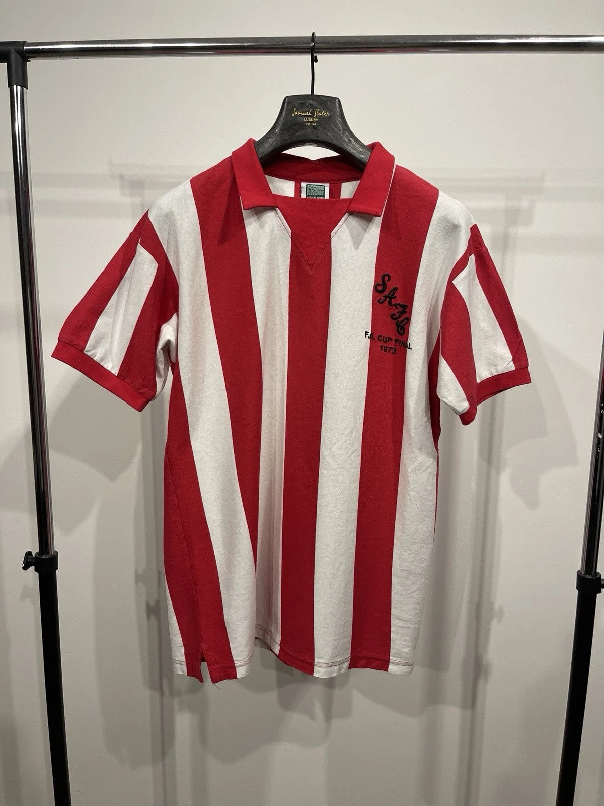 Sunderland AFC 1973 FA Cup Final Retro Football Shirt Jersey Score Draw Size L
