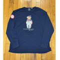 Rare Polo Ralph Lauren 2022 Olympic Bear Team USA Navy Long Sleeve Men's Size L