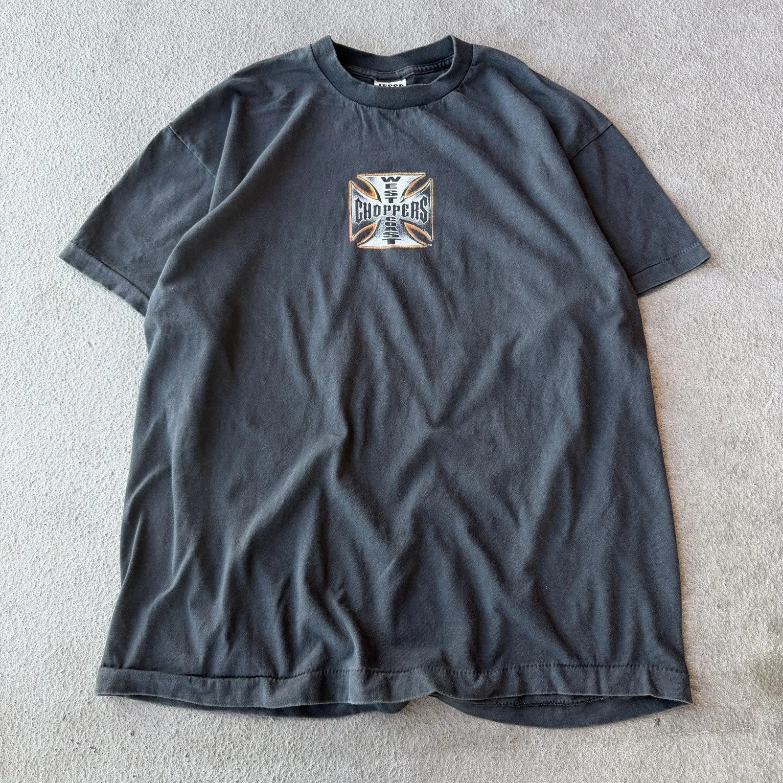 Vintage BOOT West Coast Choppers Orange Jesse Who Tee Shirt XL Faded Rare