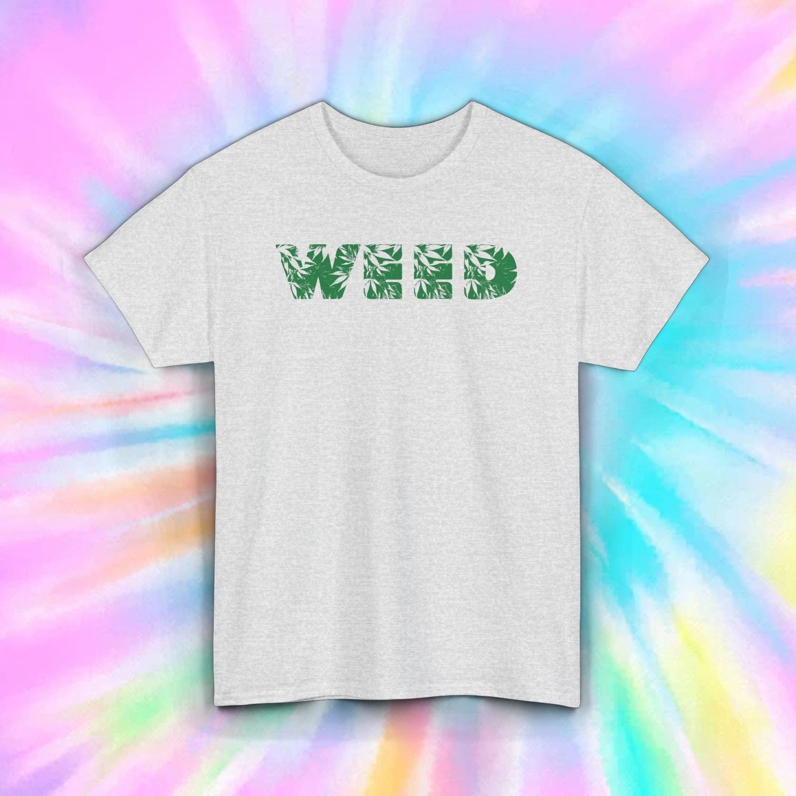 Weed Leaf Pattern T-Shirt | Green Cannabis Graphic Tee | S-5XL