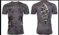 Rare $62 AFFLICTION Charcoal Tea Stain RIDERS Short Sleeve Slim Fit Y2K T-shirt