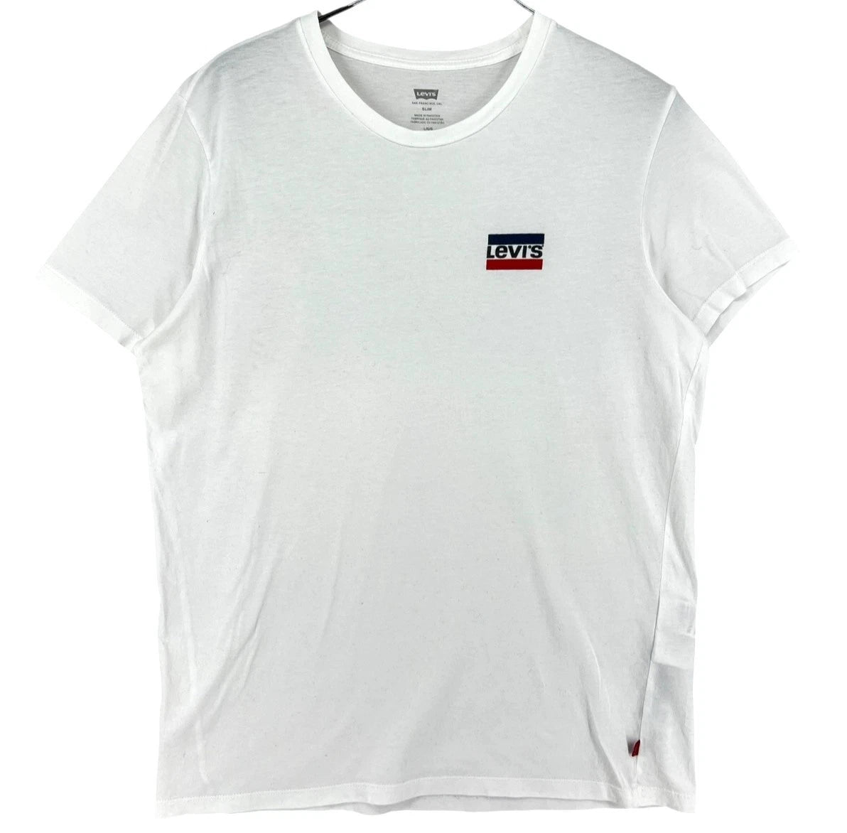 LEVI'S STRAUSS&CO Mens Casual Slim Fit Round Neck White T-Shirt Size L