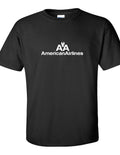 American Airlines White Retro Logo Shirt US Airline Black Cotton T-Shirt