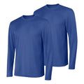 Hanes Sport Blue Long Sleeve T-Shirt Cool DRI Moisture Wicking 2 Pack - Medium