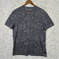 John Varvatos USA Mens V-Neck T-Shirt Gray Black Burnout Space Dye Size M