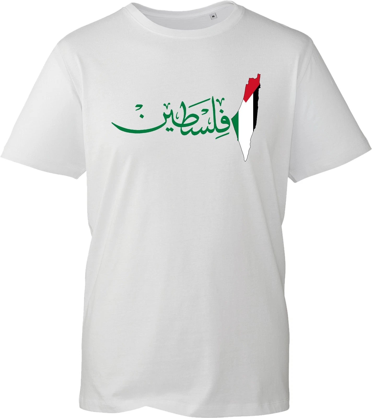 Palestine Map T Shirt Arabic Calligraphy Flag Country Cultural Black Unisex Tee