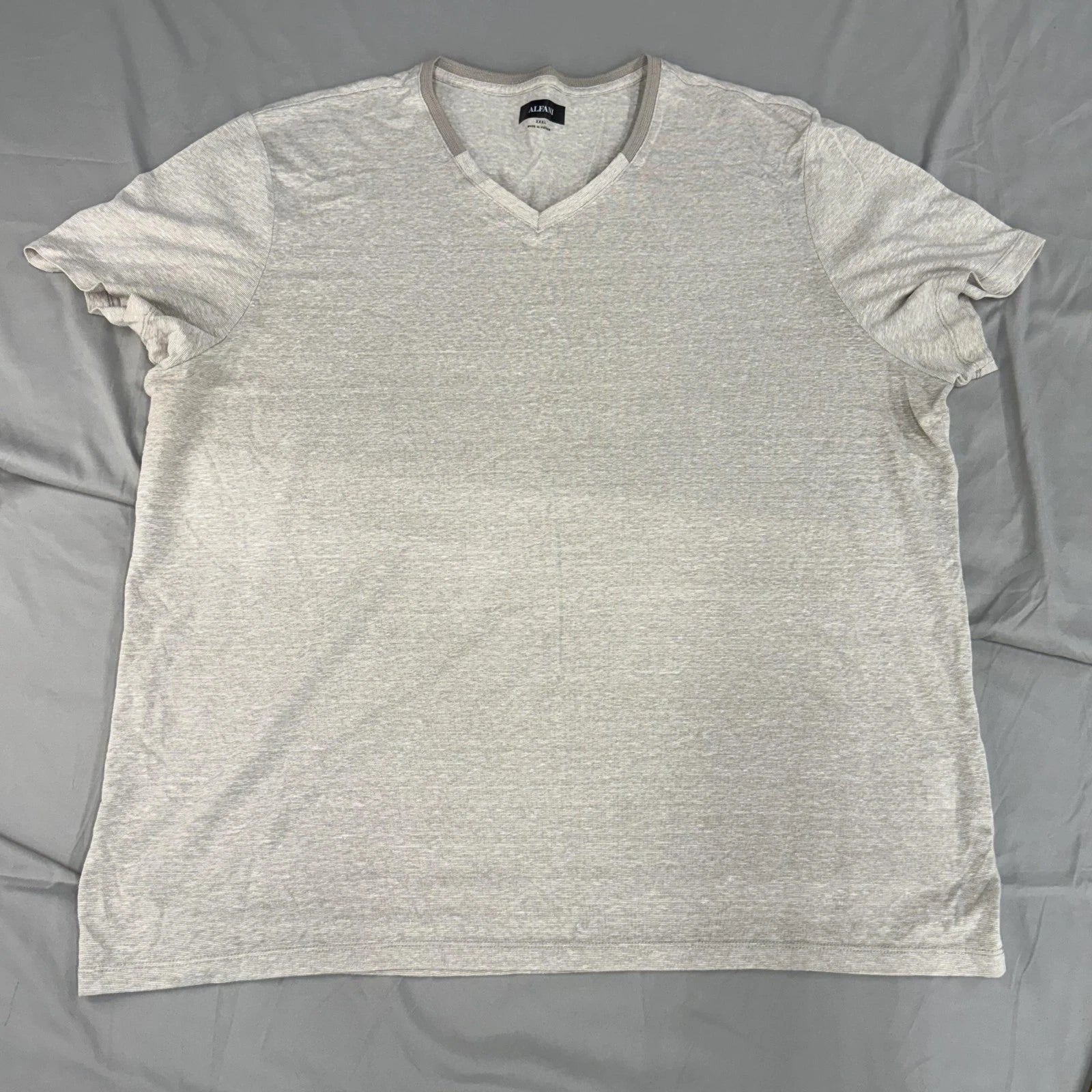 Alfani Shirt Mens 3XL Light Gray Heather V-Neck Short Sleeve Casual Tee T-Shirt