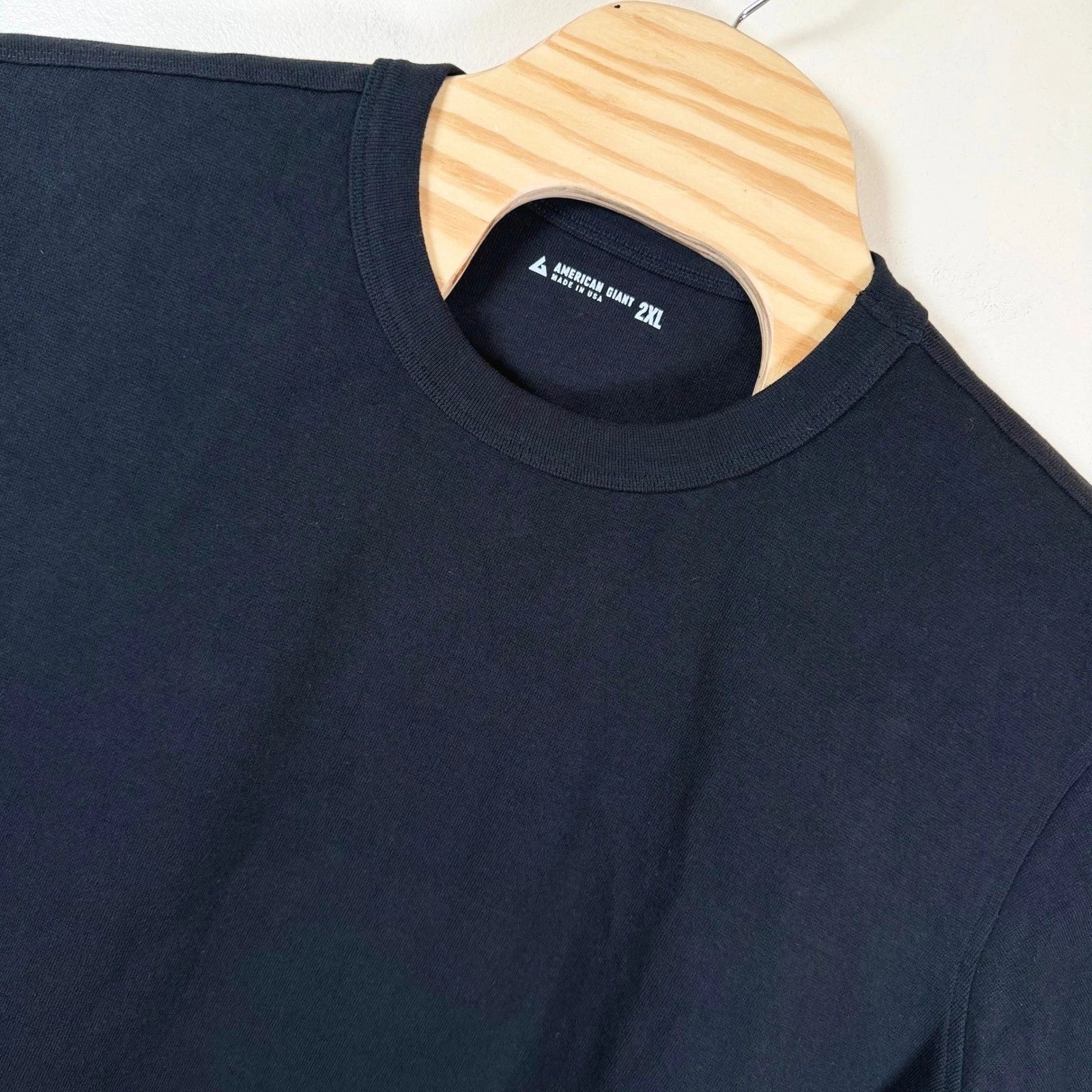 American Giant Men's Rib Tee 2XL Black Heavyweight Casual Workwear Classic NWOT