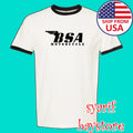 BSA Classic Motorcycle Men's Ringer Black Size S to 3XL