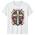 Faith Womens T-Shirt Floral Faith Christian Mothers Day Gift For Her