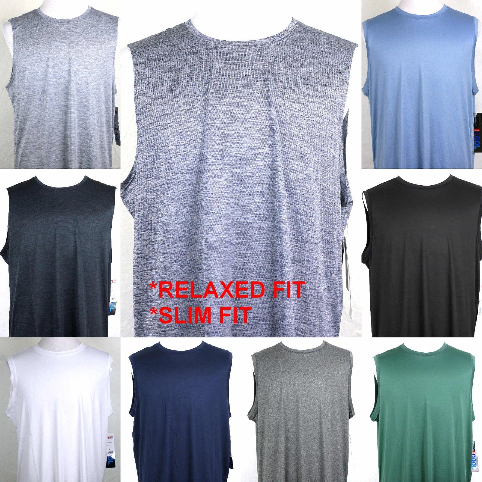 32 Degrees Cool Tank Relaxed/Slim Fit Crew Neck Sleeveless S, M, L, XL, XXL