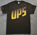 vintage UPS men's T-SHIRT dots TEE delta pro BROWN s/s COTTON size LARGE