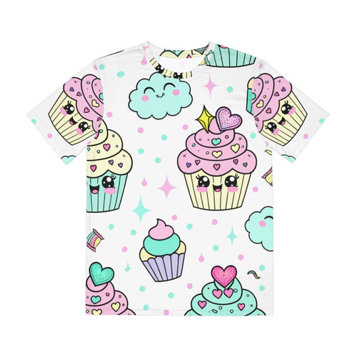 All Over Print T Shirt Kawaii Cupcake Clouds Pastel Sweet Cute AOP Polyester Tee