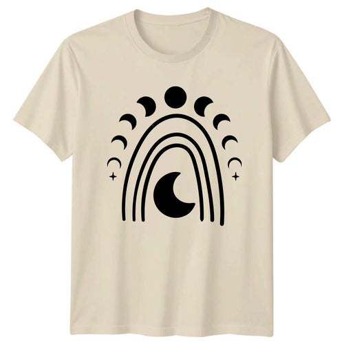 Celestial Moon Phases Boho Rainbow T-Shirt Moon Phases Spirituality Gift