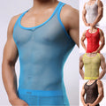 Men Original Pendeen Vest Men Rasta Mesh Fishnet String Top Cotton Summer ๑