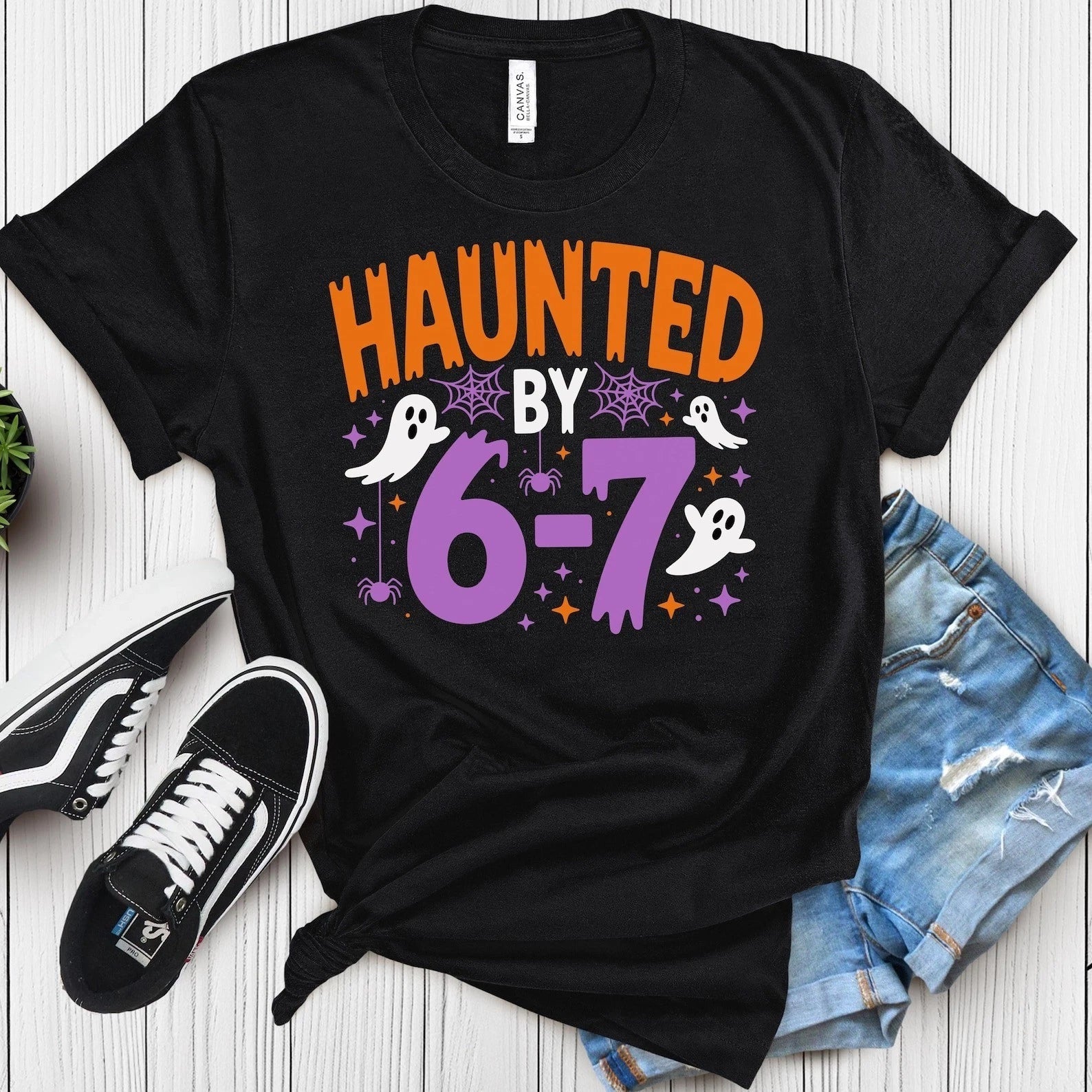 Haunted by 6 7 Halloween Unisex Shirt, Spooky Meme Tee