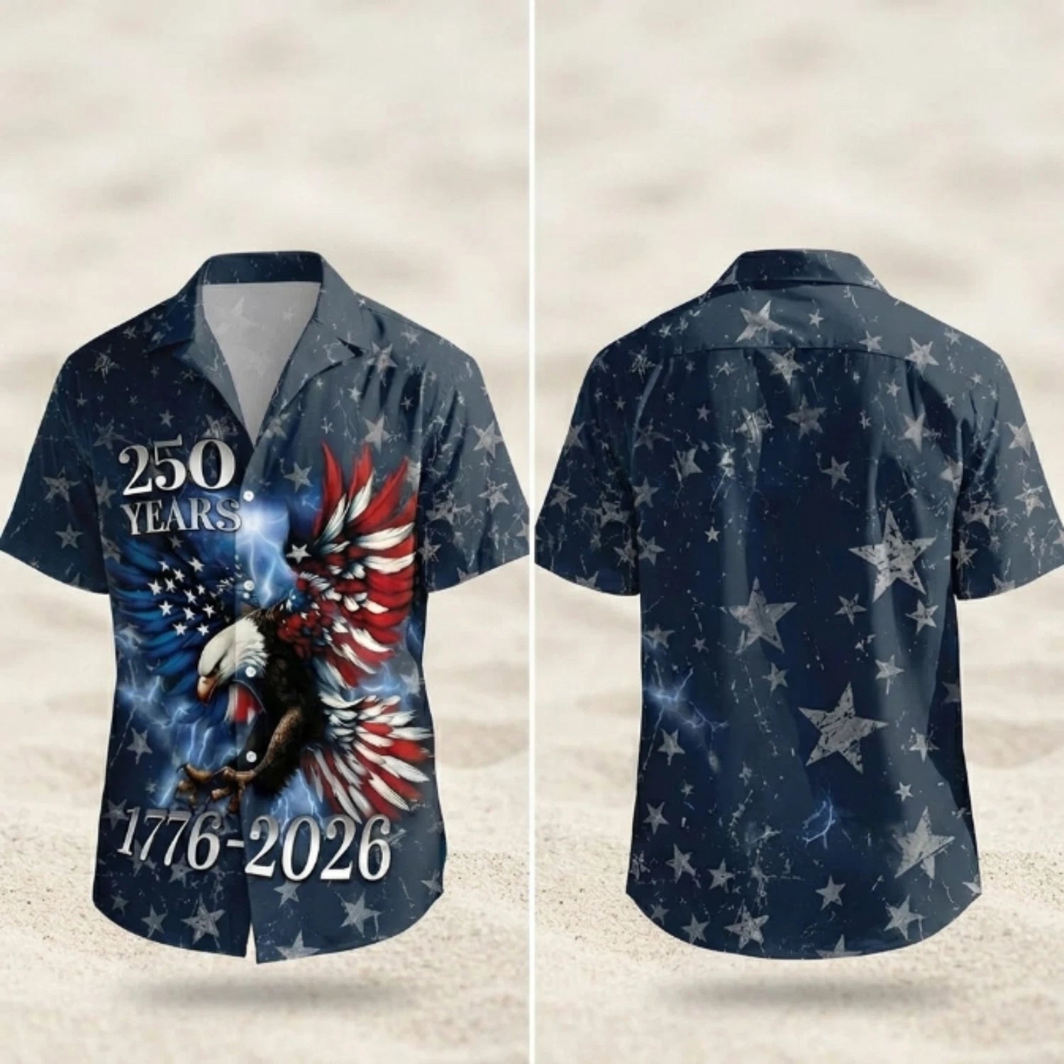America 250th Anniversary HawaiiIan Shirt 250 Year Of Freedom Button Shirt