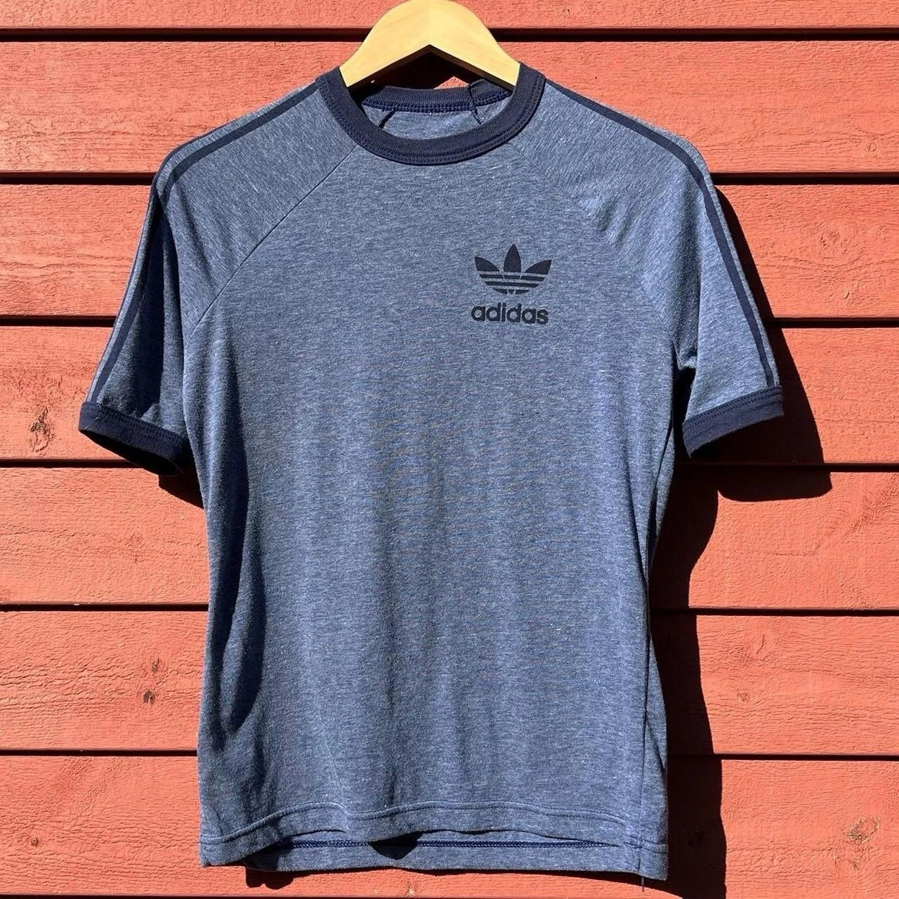 Rare Vintage Adidas 80s Trefoil Logo Ringer T-Shirt Mens Size Small