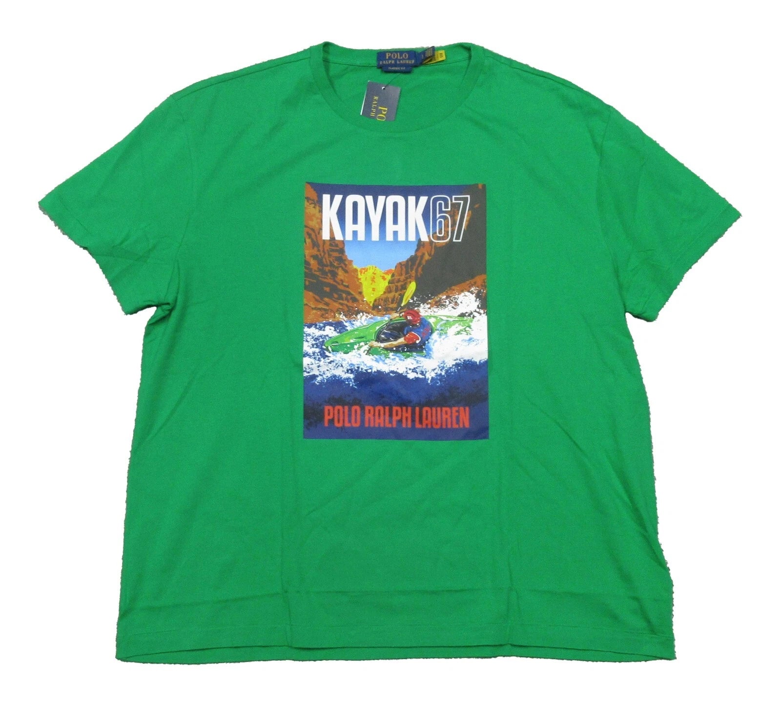 Polo Ralph Lauren Men's Green Kayak 67 Summit Graphic Short Sleeve T-Shirt