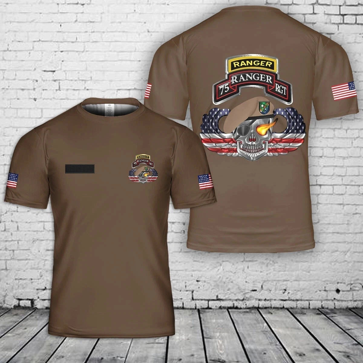 Custom Name US Army 75th Ranger Regiment Rangers Beret 3D shirt full size S-5XL