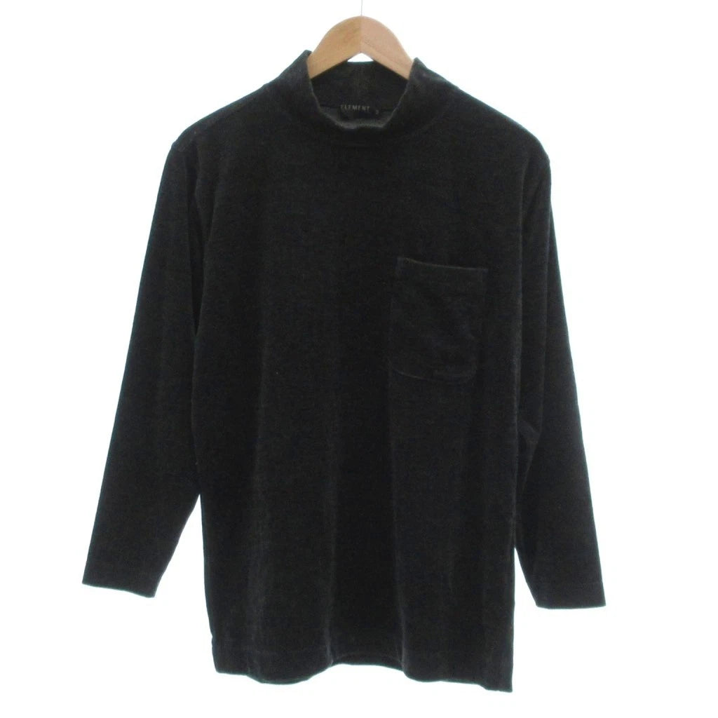 ELEMENT Simple Life High Neck Pile Fabric Long Sleeve T-Shirt Dark Gray M Used