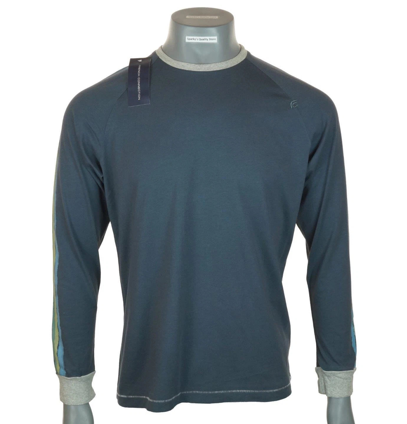 Bnwt Men's French Connection Long Sleeved T Shirt Small RRP£40 Embroidered Top