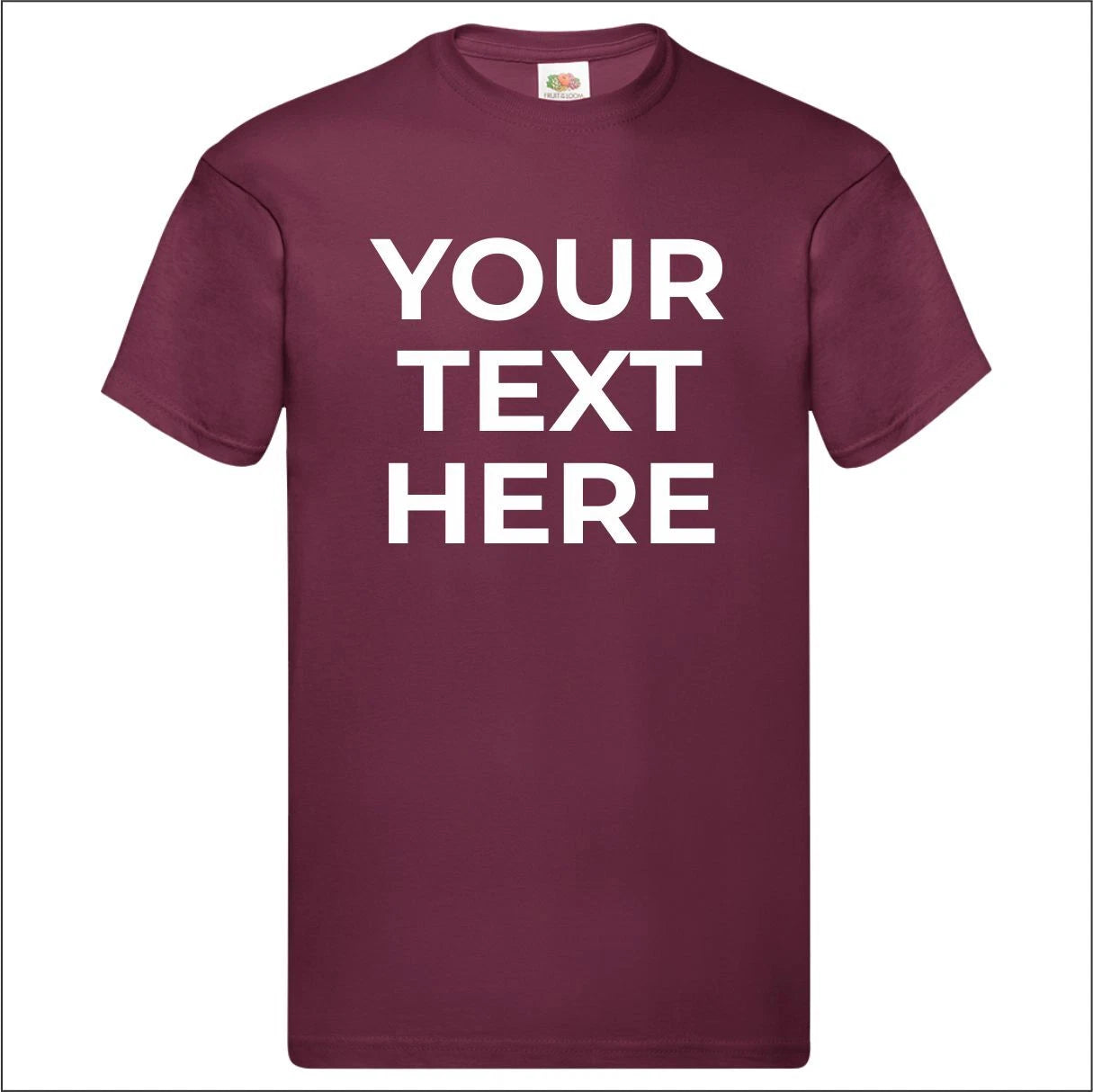 Fruit Of The Loom Personalised Mens Origional Cotton Custom Text T-Shirt S-5XL