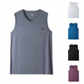 Ice Silk Bodybuilding Tank Tops for Men with V Neck and Sleeveless Style