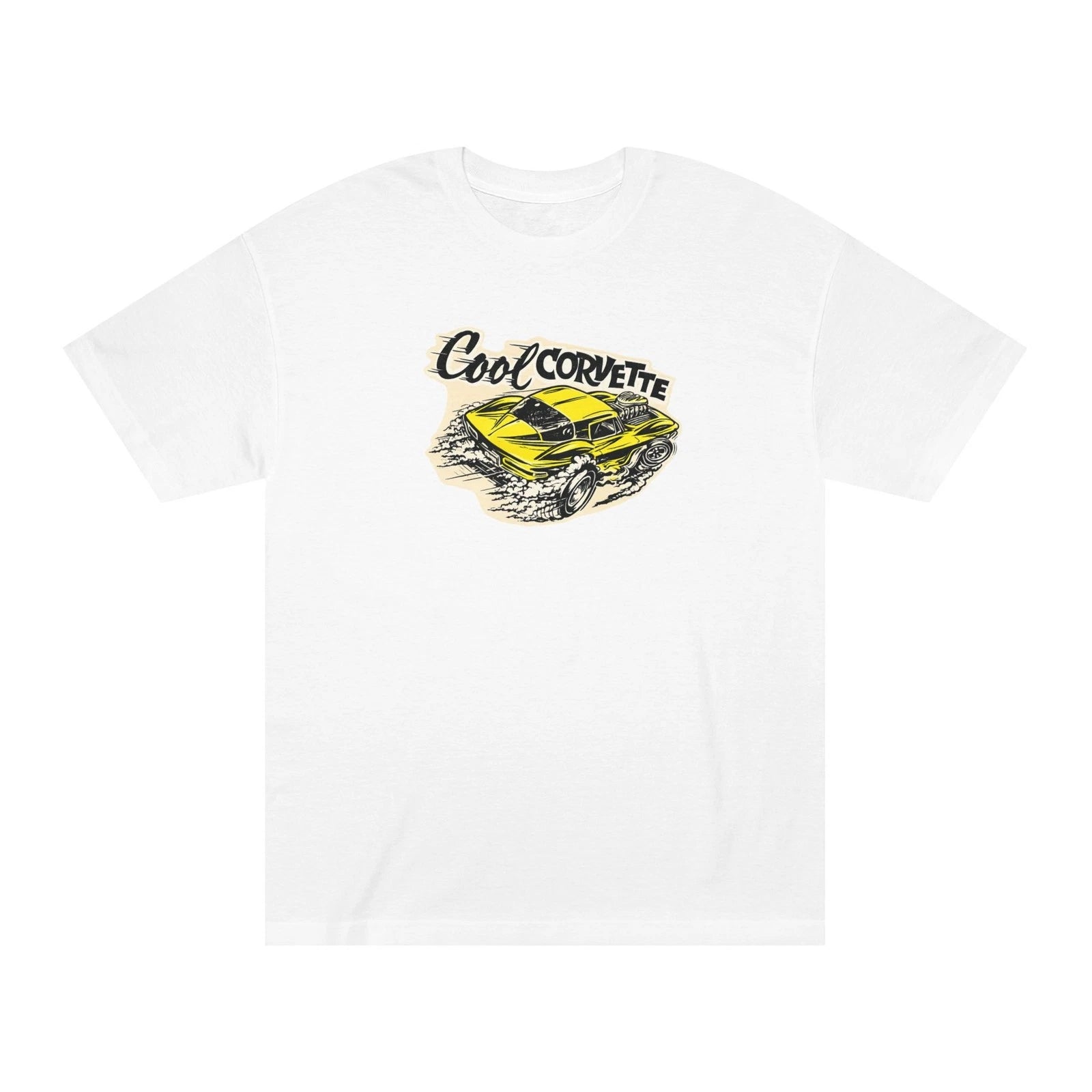 Cool Corvette car illustration T-Shirt | Vintage yellow Roth Style Vette Tee