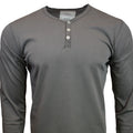 Mens Long Sleeve Henley Shirt S to XL Slim Fit Casual Top 3 Buttons 100% Cotton