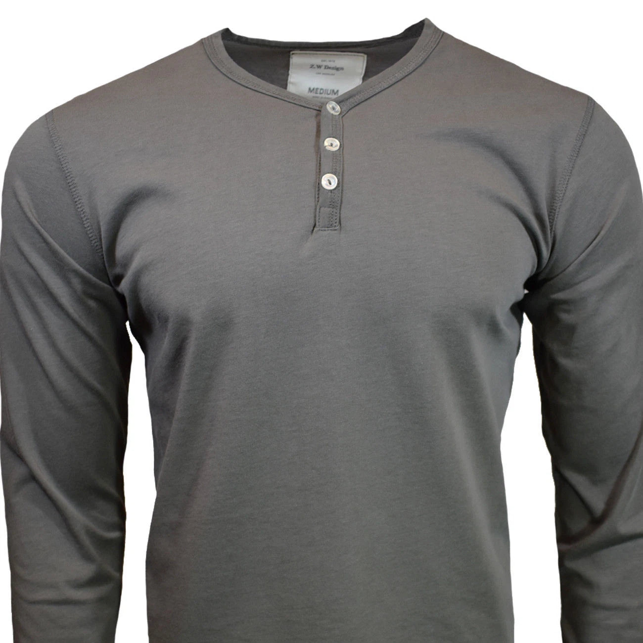 Mens Long Sleeve Henley Shirt S to XL Slim Fit Casual Top 3 Buttons 100% Cotton