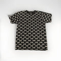 FTP Men’s Black Allover Logo Graphic Print Crew Neck Short Sleeve T-Shirt M