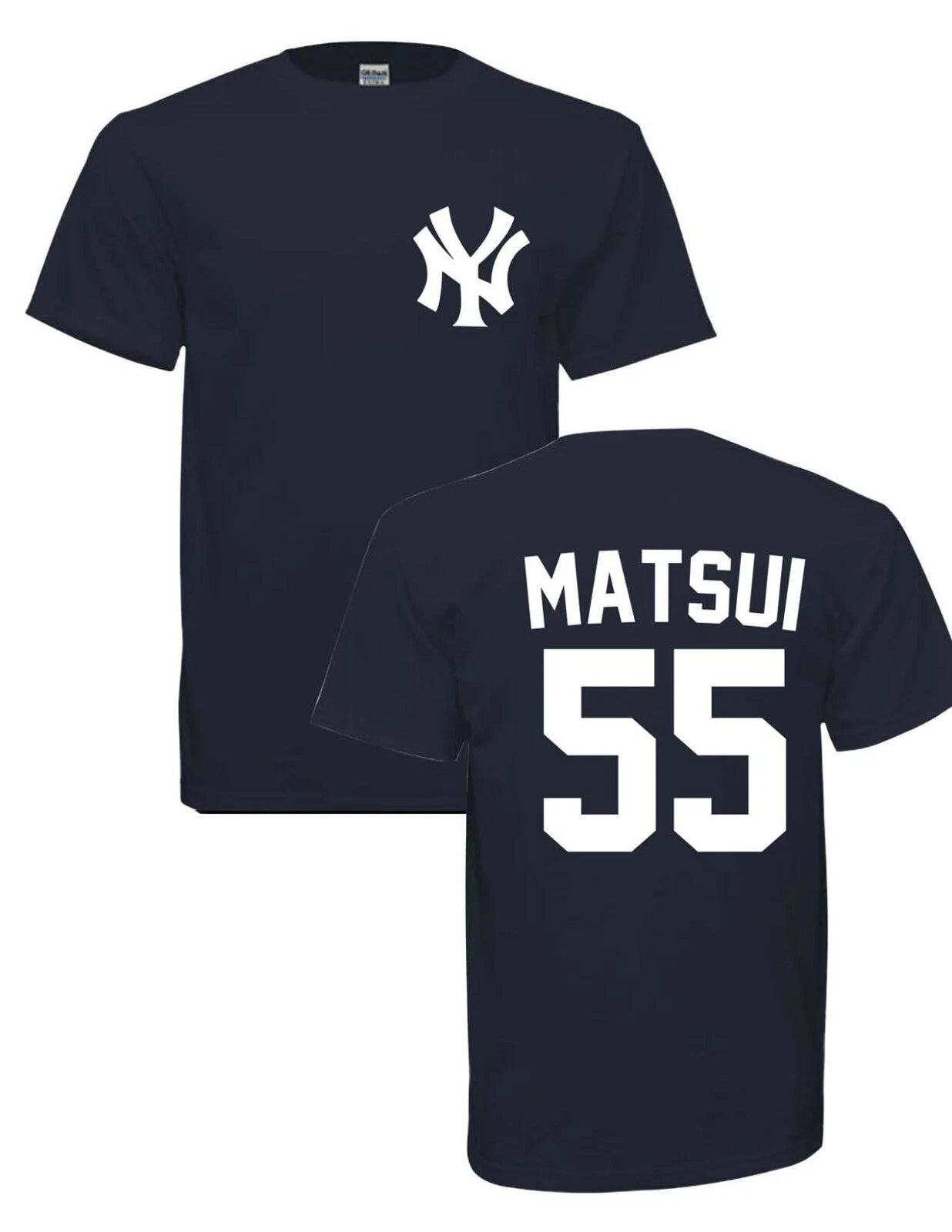 Limited Time ADULT MATSUI #55 NEW YORK Baseball  T-SHIRT NAVY   FREE SHIPPING