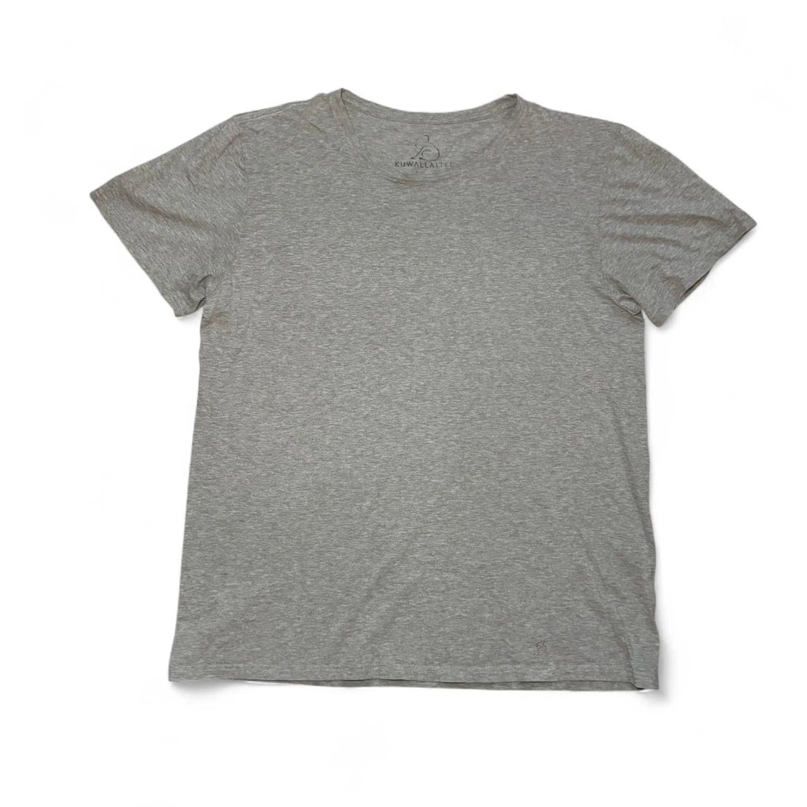 KUWALLA Tee Men's Basic Plain Heather Grey Scoop Crewneck T-Shirt — XXL