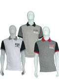 ECKO POLO NECK T-SHIRT (DARK GREYS, GREYS & WHITES)