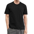 MEN'S ROUND NECK SOLID COLOR CASUAL SIMPLE CLASSIC SHORT SLEEVED TOP - BLACK XL