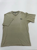 Fila Men's Olive Green V-Neck Cotton T-Shirt Logo Size L VGUC