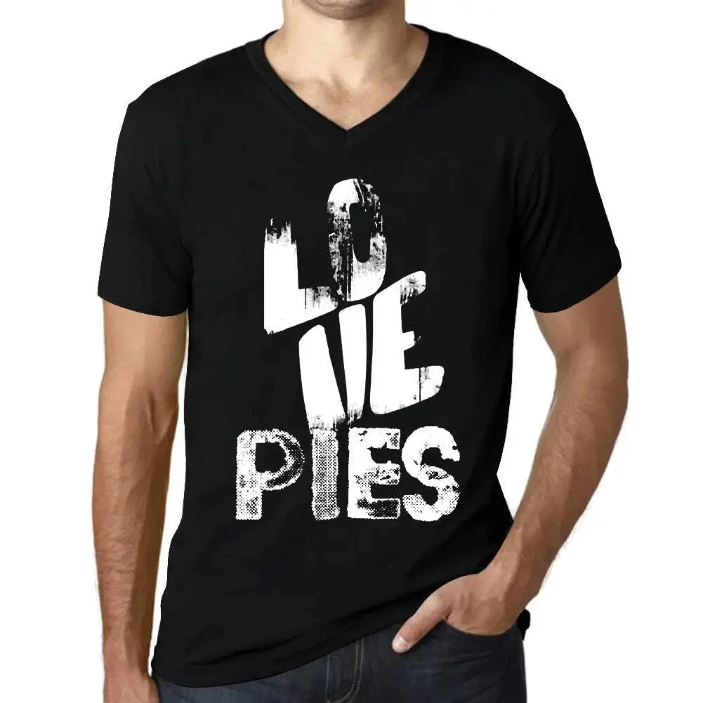 Men's Graphic T-Shirt V Neck Love Pies Eco-Friendly Limited Edition Short Sleeve