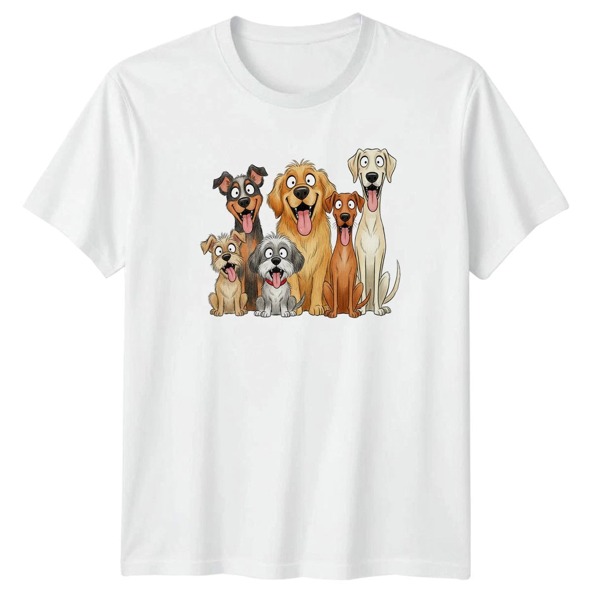 Happy Group Of Funny Dogs T-Shirt Cartoon Dogs Dog Lover