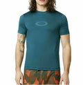 Oakley Men Tee T Shirt Green Ellipse Logo Rashguard Gym Sport Ne7 Size M