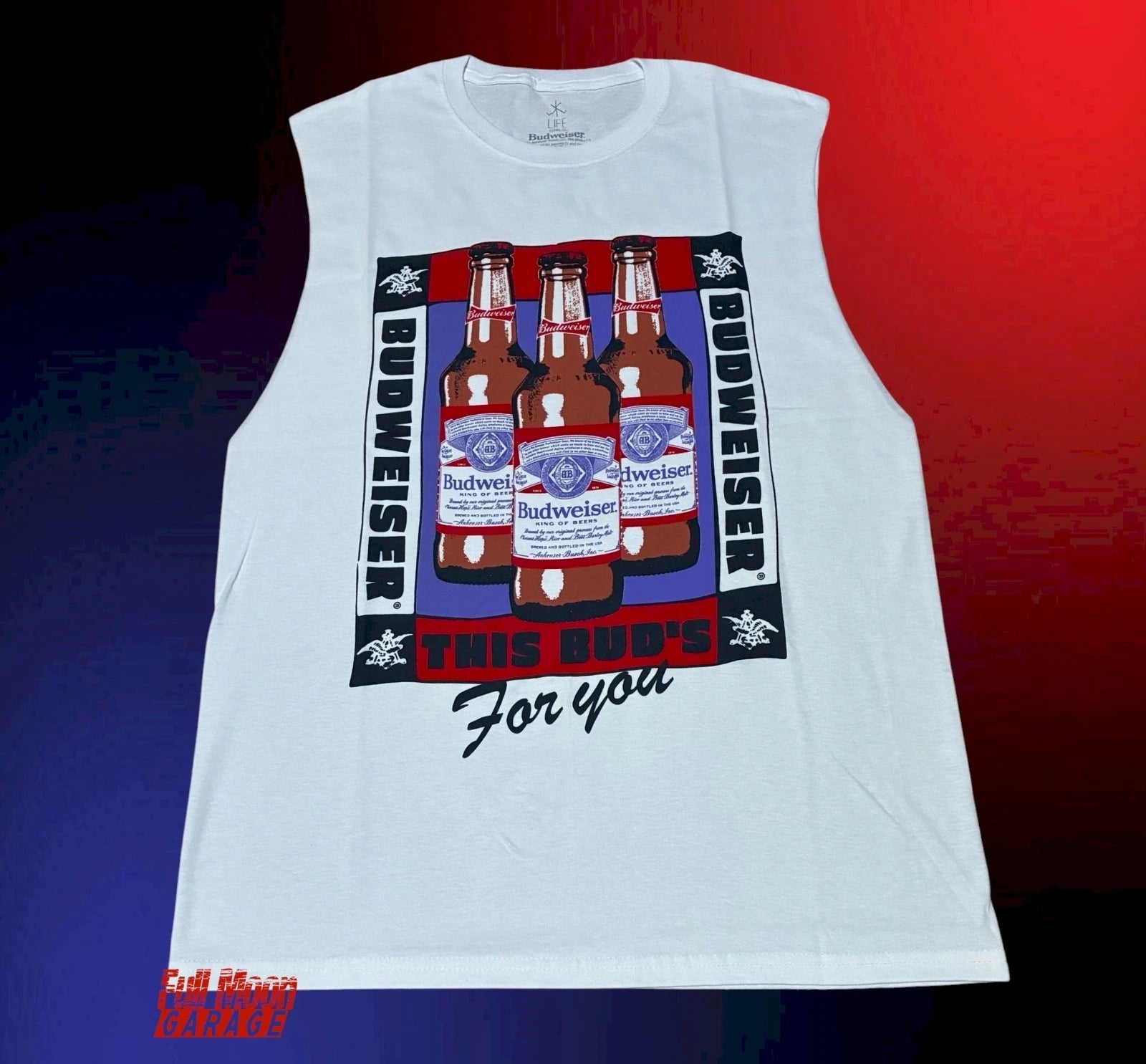 New Budweiser This Bud For You Beer Retro Muscle  Men's Vintage Tank Top T-Shirt