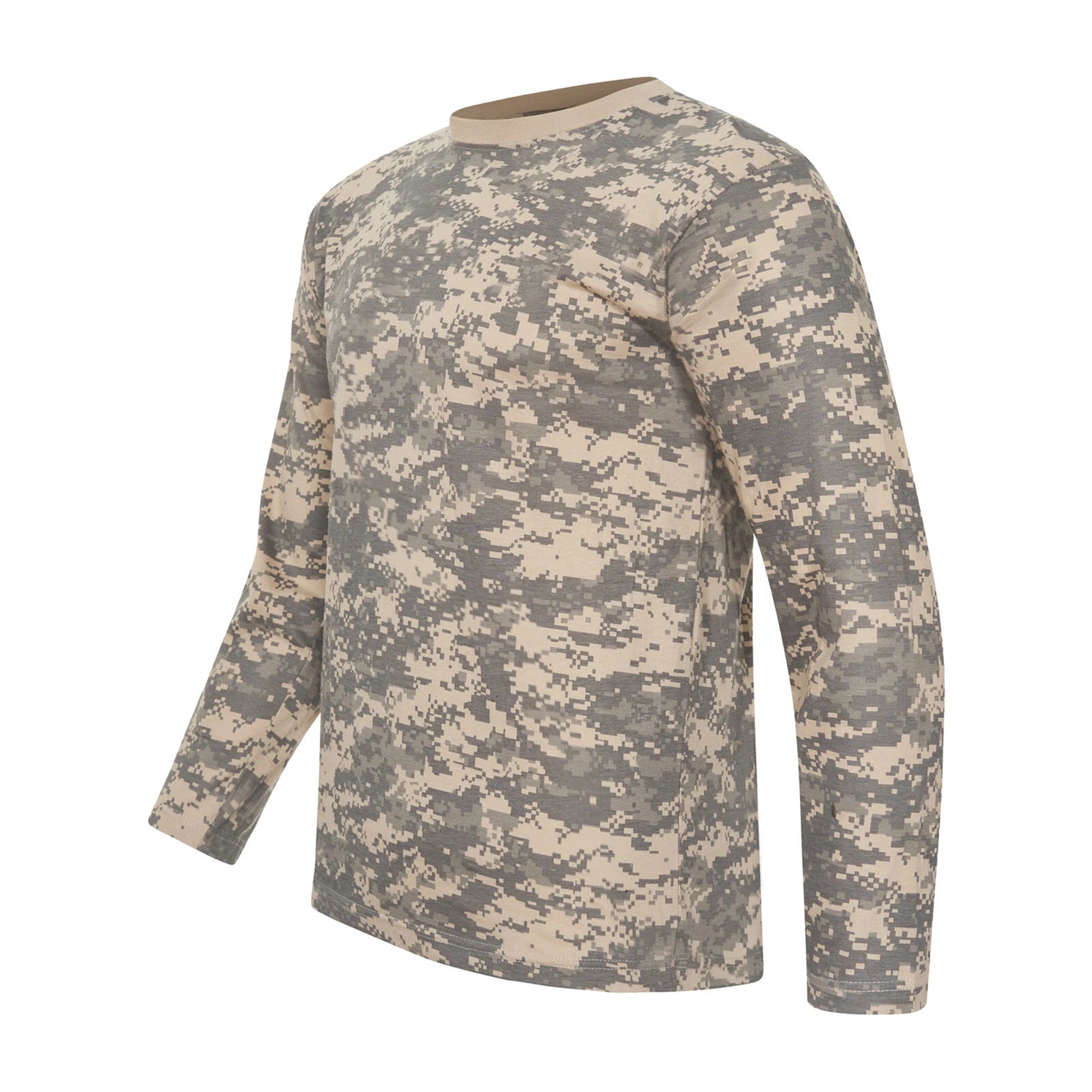 Army T Shirts Long Sleeve Top Light US Combat Military Style ACU Digital Camo