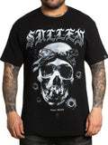 Sullen Men's Ivano Skull Short Sleeve T-shirt Tattoo Skull with Headband Tee