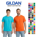 Gildan 5000 Unisex Heavy Cotton T-Shirt - Plain Blank Short Sleeves Crewneck Tee