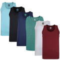 Mens Vest Tops 100% Cotton Plain Classic Vests Summer Gym Training Tank Top Pack
