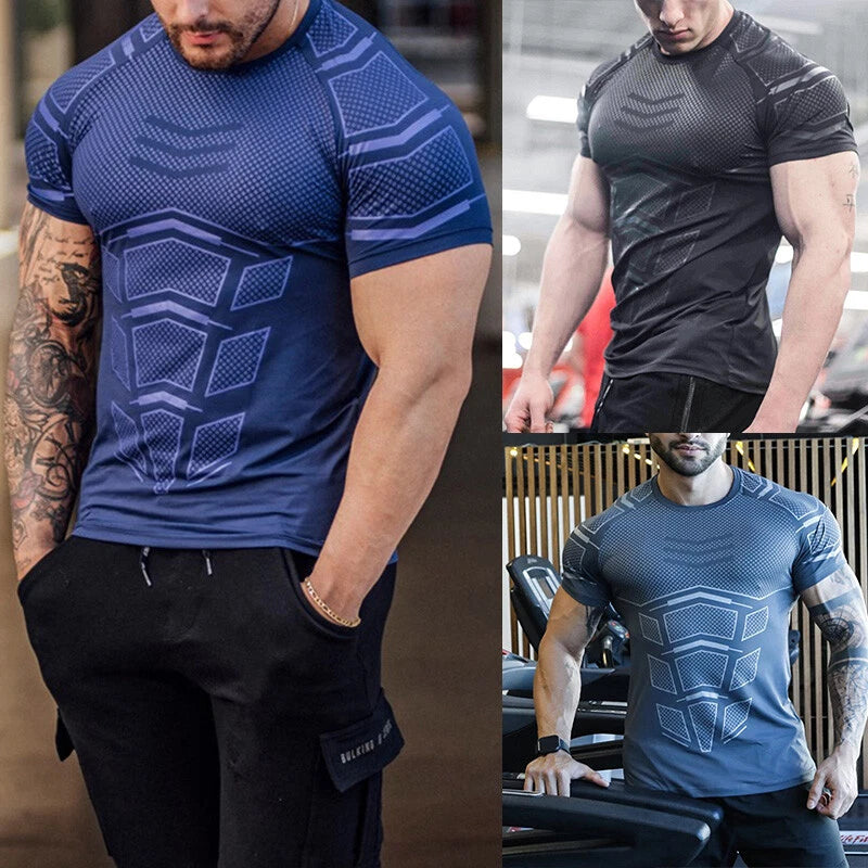 Men's Bodybuilding Gym Workout T-Shirt Muscle Shaper Sport Active T