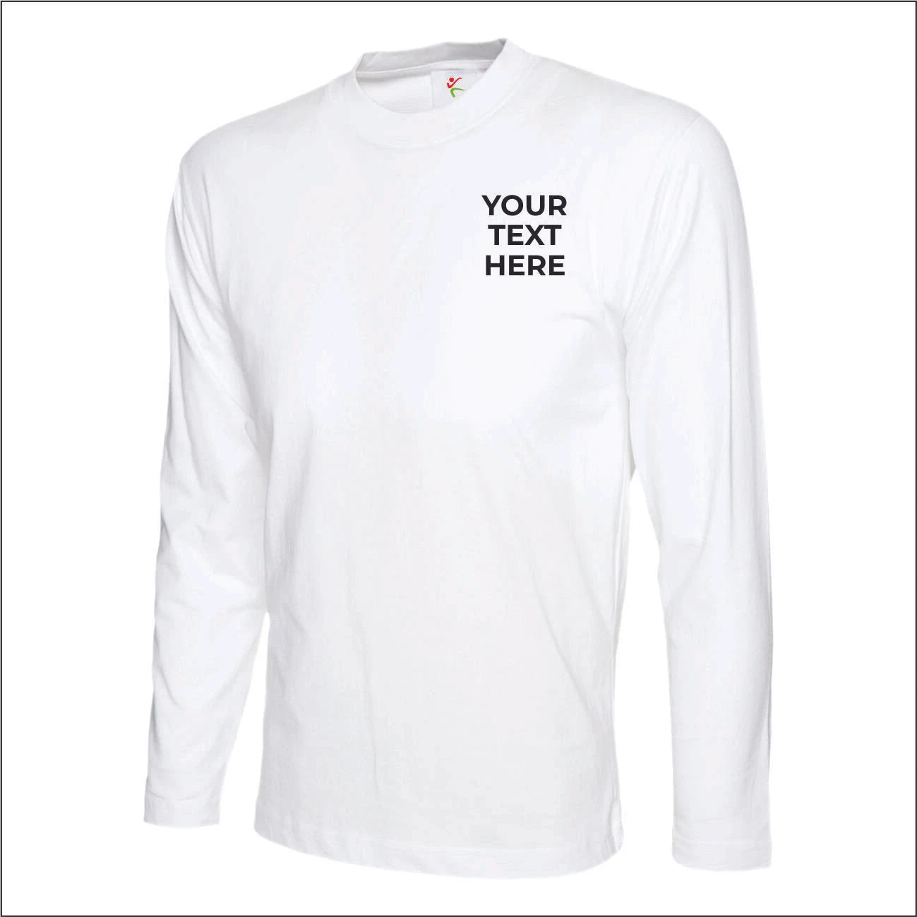 Personalised Long Sleeve T-Shirt Custom Text Printed Workwear, Workout T Shirt