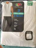 Fruit of the Loom Men's Size Tall Man White V-Neck 3-Pack, 3XT 54-56